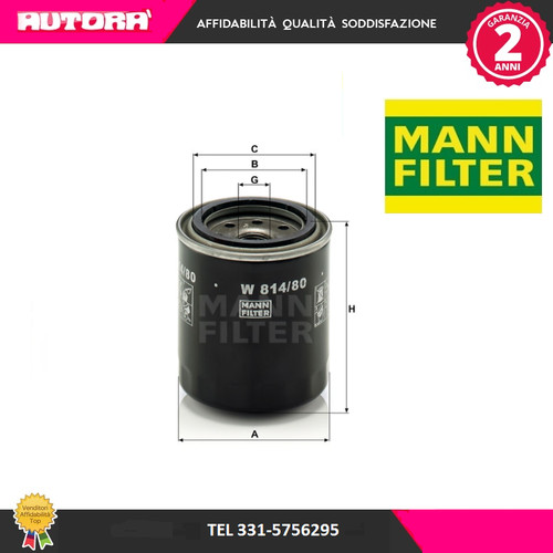 W81480 filtro olio marca mann - filtro, (marca-mann